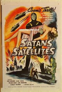 k857 SATAN'S SATELLITES one-sheet movie poster '58 Leonard Nimoy, sci-fi!