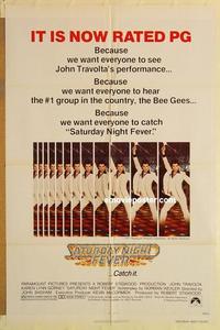 k861 SATURDAY NIGHT FEVER one-sheet movie poster R1979 Travolta, rated PG!