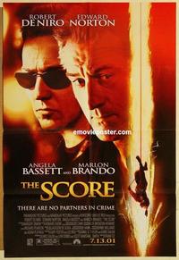 k868 SCORE DS advance one-sheet movie poster '01 Robert DeNiro, Norton