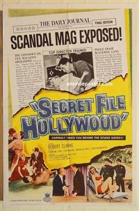 k873 SECRET FILE HOLLYWOOD one-sheet movie poster '61 scandals exposed!