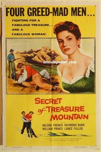 k874 SECRET OF TREASURE MOUNTAIN one-sheet movie poster '56 Raymond Burr