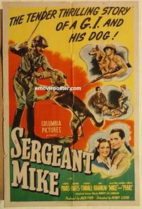 k879 SERGEANT MIKE one-sheet movie poster '44 G.I. and his dog!