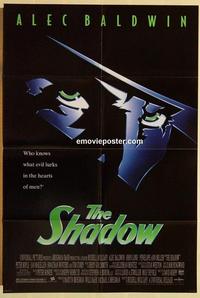 k881 SHADOW one-sheet movie poster '94 Alec Baldwin, Peter Boyle