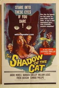 k882 SHADOW OF THE CAT one-sheet movie poster '61 Barbara Shelley