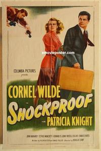 k891 SHOCKPROOF one-sheet movie poster '49 Sam Fuller, Cornel Wilde