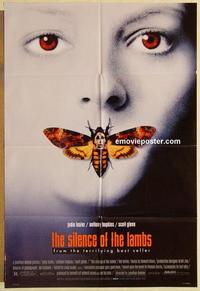 k896 SILENCE OF THE LAMBS DS style D one-sheet movie poster '90 Jodie Foster