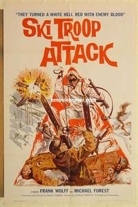 k907 SKI TROOP ATTACK one-sheet movie poster '60 Roger Corman, WWII