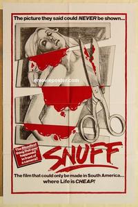 k912 SNUFF 'maroon' style one-sheet movie poster '74 Michael Findlay, horror!
