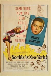 k914 SO THIS IS NEW YORK one-sheet movie poster '48 Henry Morgan