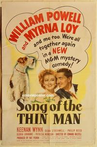 k918 SONG OF THE THIN MAN one-sheet movie poster '47 William Powell, Loy
