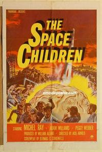 k925 SPACE CHILDREN one-sheet movie poster '58 Jack Arnold, wild sci-fi!