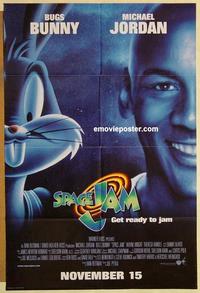 k926 SPACE JAM advance one-sheet movie poster '96 Michael Jordan, Bugs Bunny