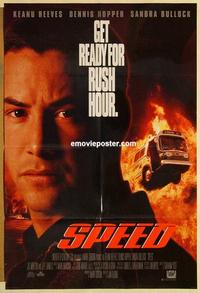 k928 SPEED DS int'l one-sheet movie poster '94 Keanu Reeves, Sandra Bullock