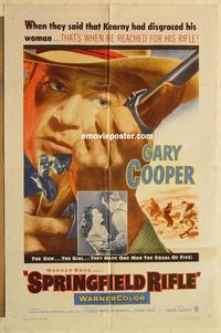 k931 SPRINGFIELD RIFLE one-sheet movie poster '52 Gary Cooper with gun!