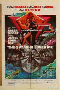 k932 SPY WHO LOVED ME one-sheet movie poster '77 Moore as James Bond!