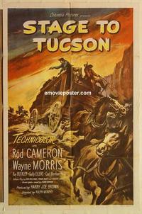k934 STAGE TO TUCSON one-sheet movie poster '50 Rod Cameron western!