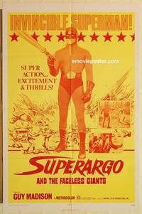 k965 SUPERARGO & THE FACELESS GIANTS one-sheet movie poster '71 Madison