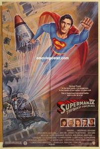 k968 SUPERMAN 4 one-sheet movie poster '87 Christopher Reeve, Goozee art!