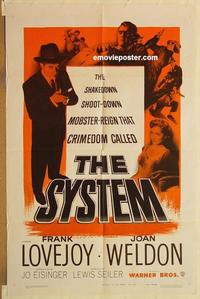 k978 SYSTEM one-sheet movie poster '53 crime syndicates, film noir!
