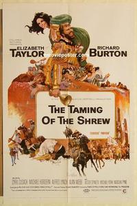 k982 TAMING OF THE SHREW one-sheet movie poster '67 Liz Taylor, Burton