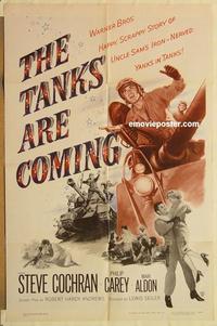 k983 TANKS ARE COMING one-sheet movie poster '51 Sam Fuller, Cochran