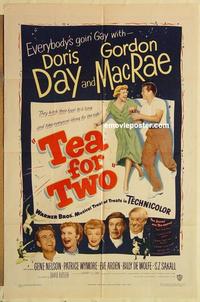 k990 TEA FOR TWO one-sheet movie poster '50 Doris Day, Gordon MacRae