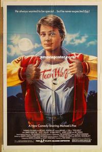 k992 TEEN WOLF one-sheet movie poster '85 werewolf Michael J. Fox!
