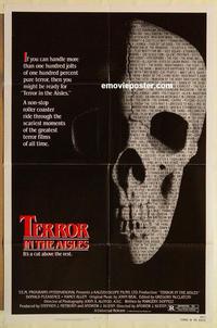 k996 TERROR IN THE AISLES one-sheet movie poster '84 cool skull image!