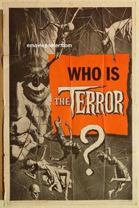 k995 TERROR style B one-sheet movie poster '63 Boris Karloff, Nicholson
