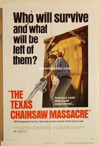 k999 TEXAS CHAINSAW MASSACRE one-sheet movie poster '74 Bryanston