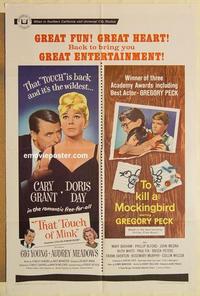 m007 THAT TOUCH OF MINK/TO KILL A MOCKINGBIRD one-sheet movie poster '67