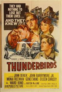 m021 THUNDERBIRDS one-sheet movie poster '52 John Derek, John Barrymore
