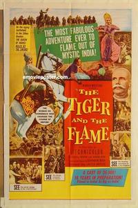 m022 TIGER & THE FLAME one-sheet movie poster '55 Sohrab Modi, Mehtab