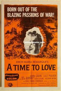 m025 TIME TO LOVE & A TIME TO DIE signed one-sheet movie poster '58 Mahoney