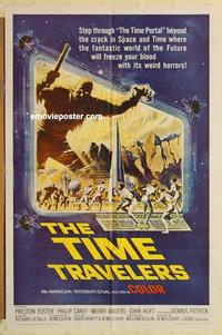 m026 TIME TRAVELERS one-sheet movie poster '64 Foster, AIP schlock!