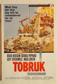 m033 TOBRUK one-sheet movie poster '67 Rock Hudson, George Peppard