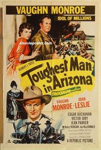 m040 TOUGHEST MAN IN ARIZONA one-sheet movie poster '52 Vaugn Monroe