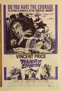 m041 TOWER OF LONDON one-sheet movie poster '62 Vincent Price, Corman