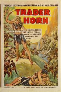 m046 TRADER HORN one-sheet movie poster R53 W.S. Van Dyke, Edwina Booth