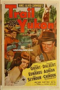 m049 TRAIL OF THE YUKON one-sheet movie poster '49 Alaska!