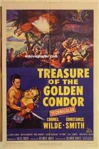 m052 TREASURE OF THE GOLDEN CONDOR one-sheet movie poster '53 Wilde, Smith