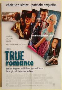 m058 TRUE ROMANCE one-sheet movie poster '93 Christian Slater, Tarantino