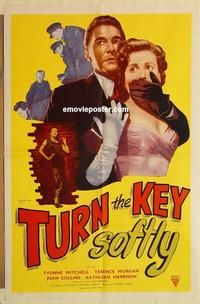 m062 TURN THE KEY SOFTLY one-sheet movie poster '53 English film noir!