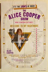 k032 ALICE COOPER: WELCOME TO MY NIGHTMARE one-sheet movie poster '75