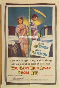 m149 YOU CAN'T RUN AWAY FROM IT one-sheet movie poster '56 Lemmon, Allyson