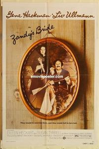 m155 ZANDY'S BRIDE one-sheet movie poster '74 Gene Hackman, Liv Ullmann
