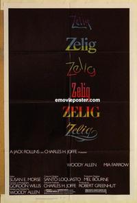 m158 ZELIG one-sheet movie poster '83 Woody Allen mockumentary!