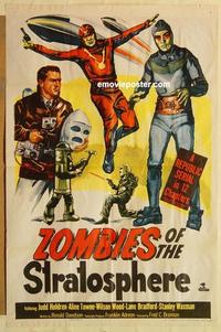 m161 ZOMBIES OF THE STRATOSPHERE one-sheet movie poster '52 Leonard Nimoy