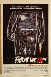 n408 FRIDAY THE 13th one-sheet movie poster '80 horror classic!