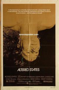 n044 ALTERED STATES one-sheet movie poster '80 William Hurt, Chayefsky